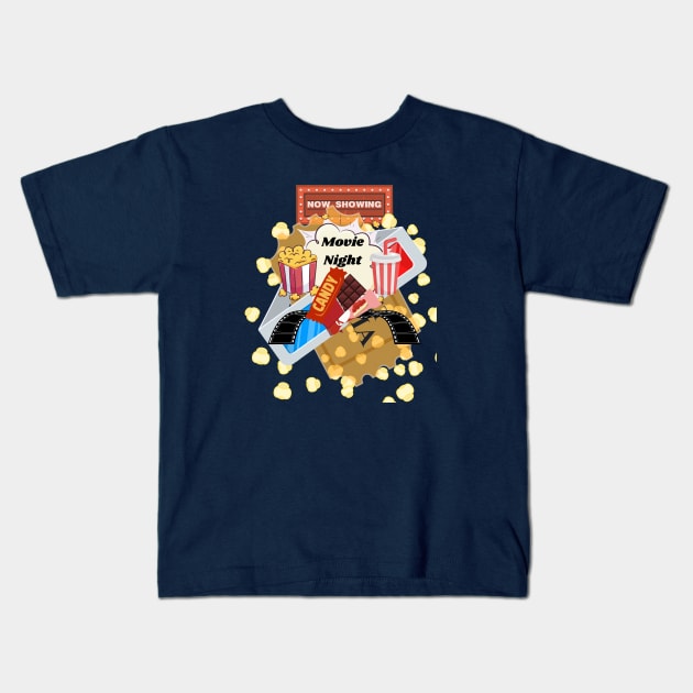 Movie Night Kids T-Shirt by AlmostMaybeNever